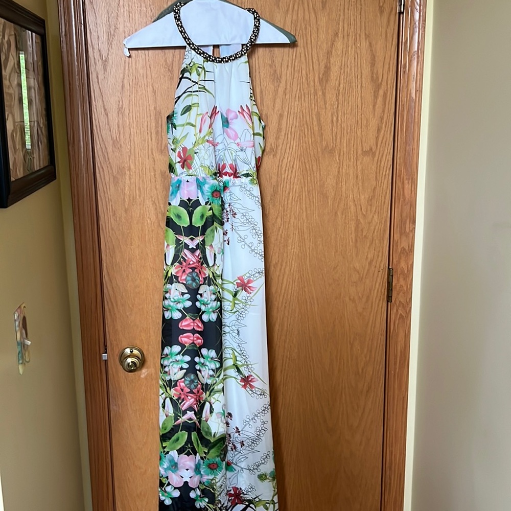 Flowery Halter Top Dress